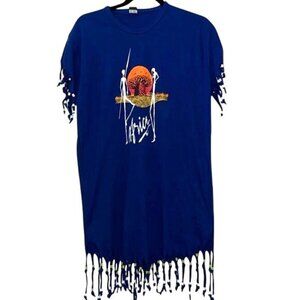 African Fringe T-Shirt With Baobab Tree & Sunset Print By Punch Design